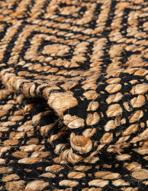Black 1' 2 x 4' 1 Braided Jute Table Runner