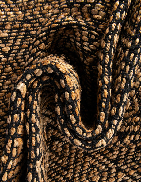 Black 1' 2 x 10' Braided Jute Runner Area Rug Decorative Dining Room Kitchen All Natural Material Table Cover 100% Jute Hand Braided Natural Eco-Friendly Boho Style Carpet for Living Rooms Dining Office Space Dorms for Sale at Rug Engine