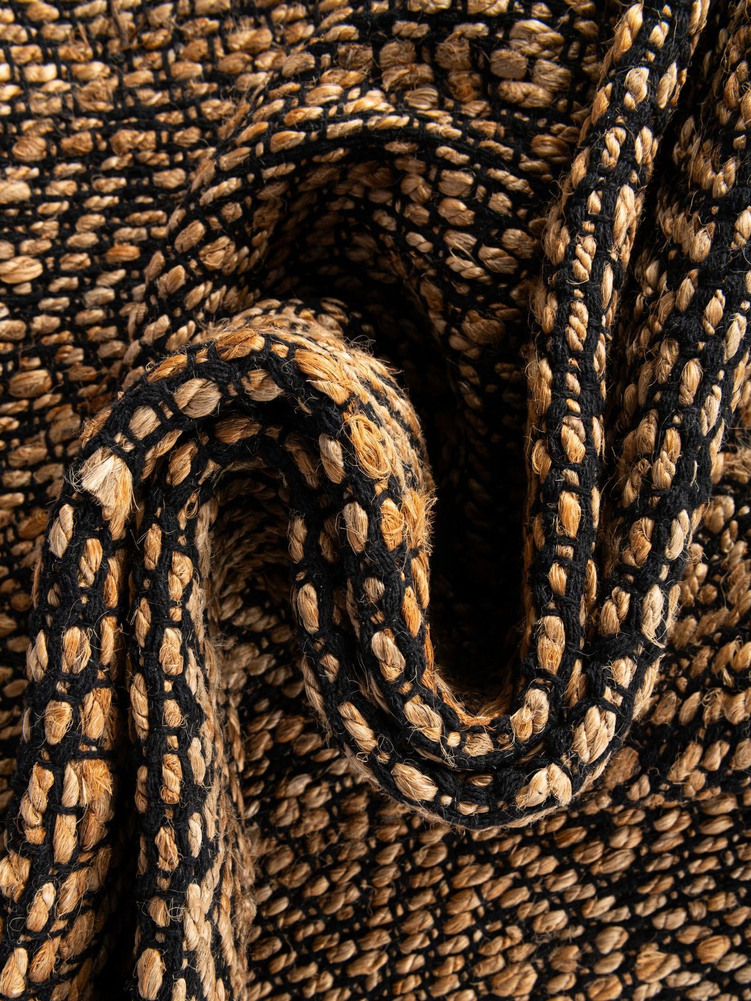 Black 1' 2 x 4' 1 Braided Jute Table Runner Area Rug Decorative Dining Room Kitchen All Natural Material Table Cover 100% Jute Hand Braided Natural Eco-Friendly Boho Style Carpet for Living Rooms Dining Office Space Dorms for Sale at Rug Engine
