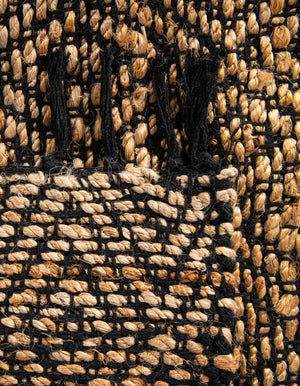 Black 1' 2 x 4' 1 Braided Jute Table Runner