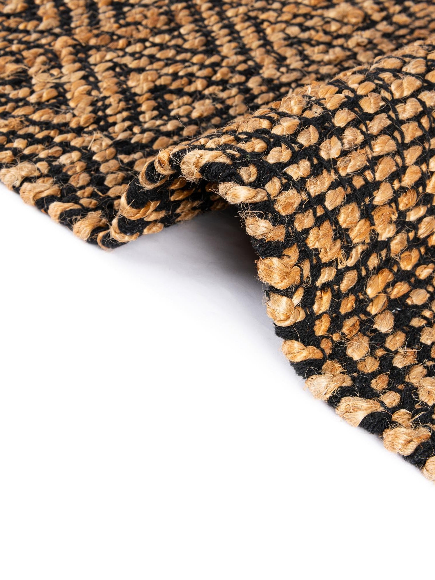 Black 1' 2 x 4' 1 Braided Jute Table Runner Area Rug Decorative Dining Room Kitchen All Natural Material Table Cover 100% Jute Hand Braided Natural Eco-Friendly Boho Style Carpet for Living Rooms Dining Office Space Dorms for Sale at Rug Engine