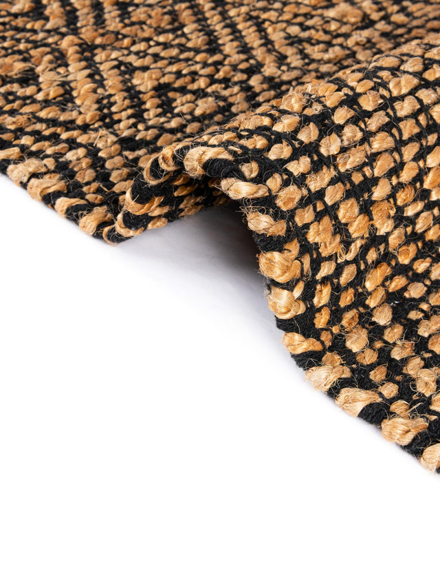 Black 1' 2 x 4' 1 Braided Jute Table Runner