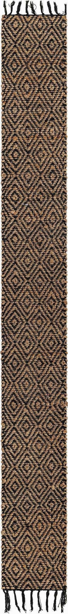 Black 1' 2 x 10' Braided Jute Table Runner