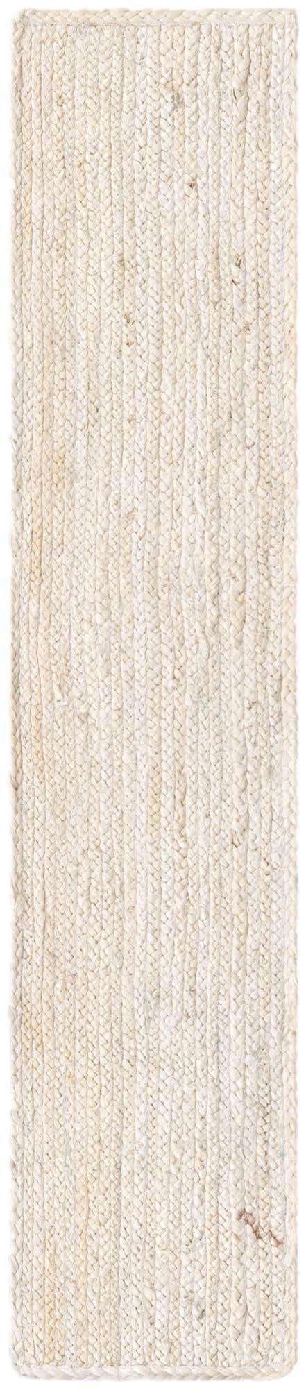 White 1' 2 x 6' 1 Braided Jute Table Runner