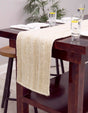 White 1' 2 x 10' Braided Jute Table Runner