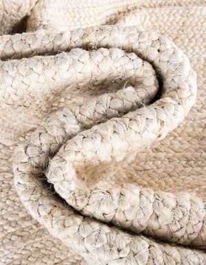 White 1' 2 x 10' Braided Jute Table Runner