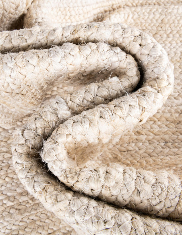 White 1' 2 x 10' Braided Jute Table Runner