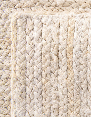 White 1' 2 x 10' Braided Jute Table Runner