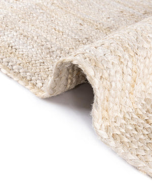 White 1' 2 x 10' Braided Jute Table Runner