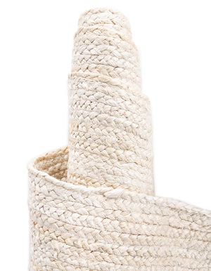 White 1' 2 x 10' Braided Jute Table Runner