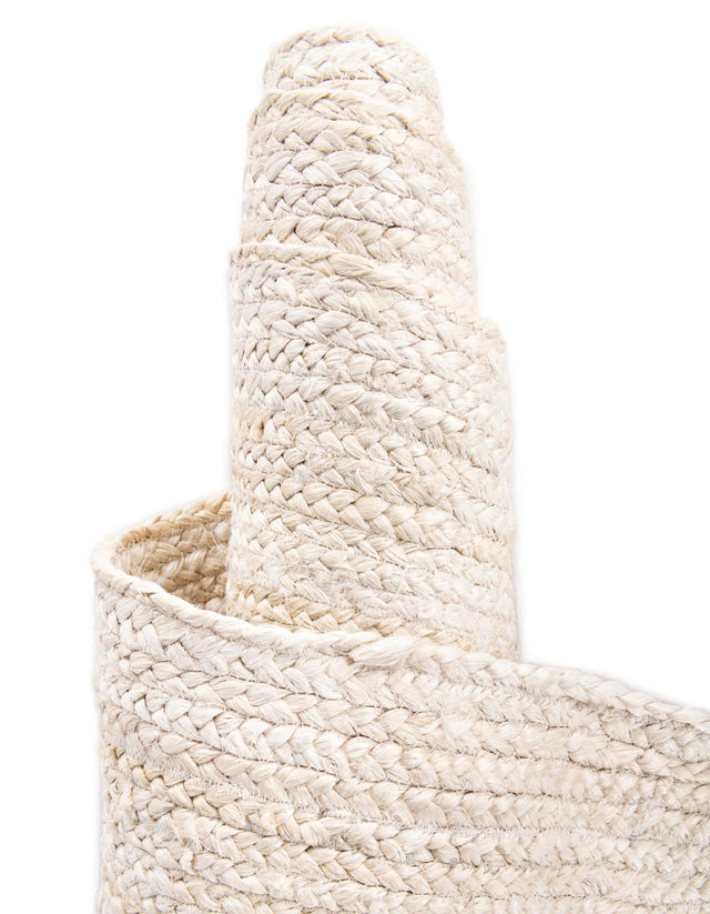 White 1' 2 x 10' Braided Jute Table Runner