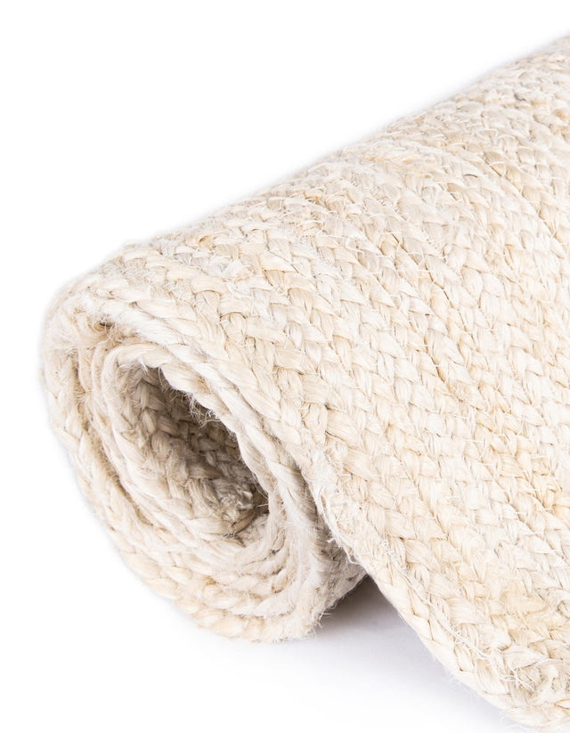 White 1' 2 x 10' Braided Jute Table Runner