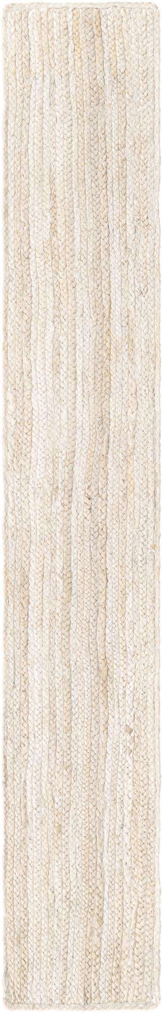 White 1' 2 x 8' Braided Jute Table Runner