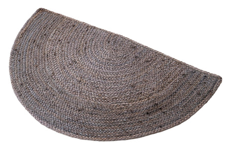 Gray 2' 2 x 3' 7 Braided Jute Hearth Half-Round Semicircle Area Rug 100% Jute Hand Braided Natural Eco-Friendly Boho Style Carpet for Living Rooms Dining Office Space Dorms for Sale at Rug Engine