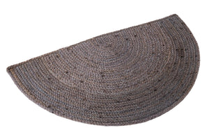 Gray 2' 2 x 4' Braided Jute Semicircle Hearth Rug