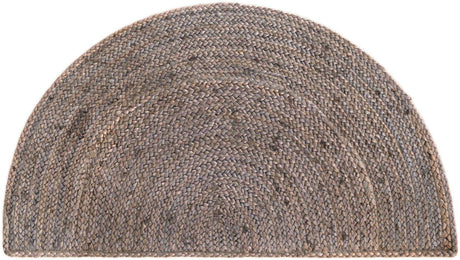 Gray 2' 2 x 4' Braided Jute Semicircle Hearth Rug