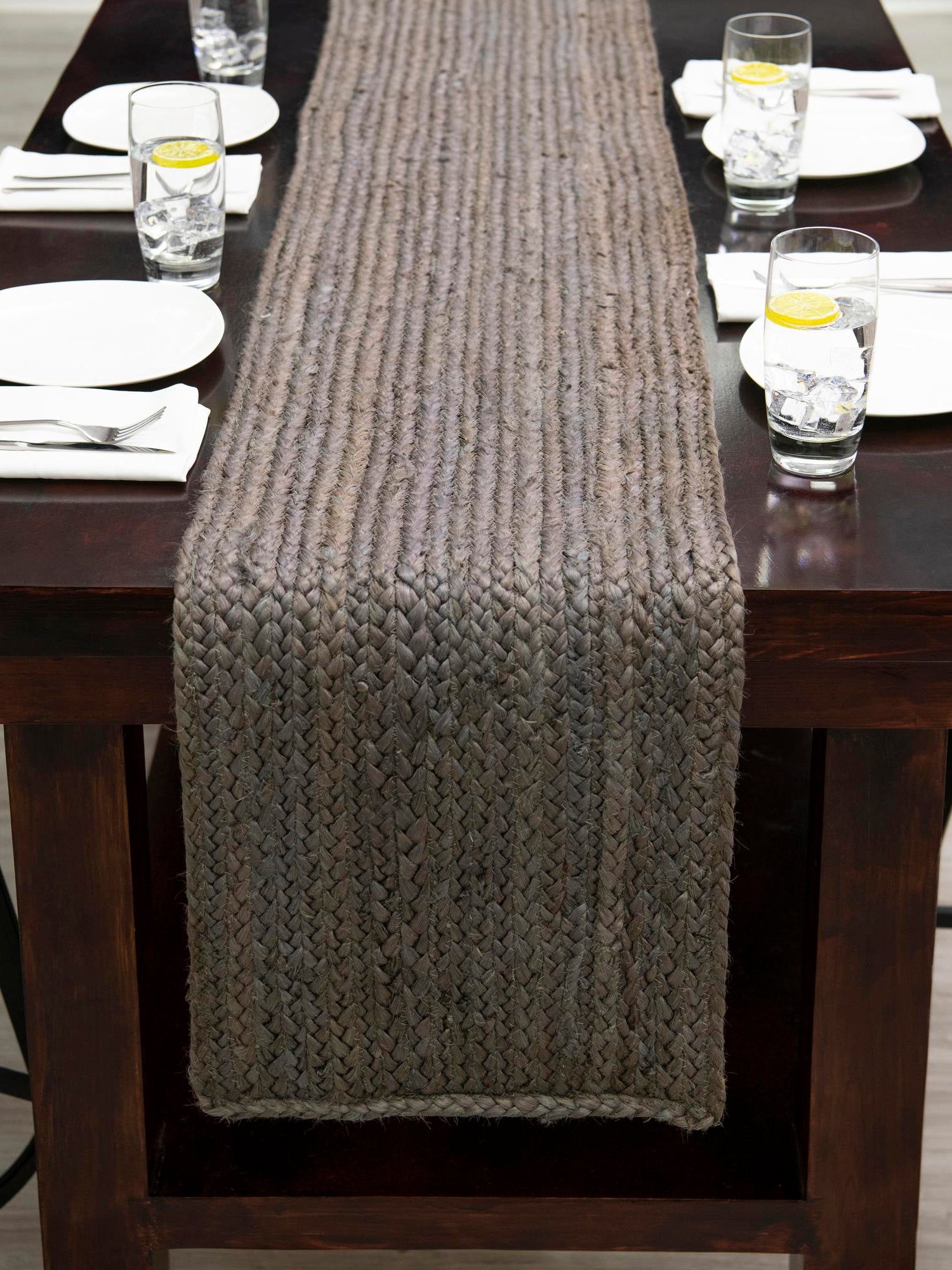 Gray 1' 2 x 5' 1 Braided Jute Table Runner Area Rug Decorative Dining Room Kitchen All Natural Material Table Cover 100% Jute Hand Braided Natural Eco-Friendly Boho Style Carpet for Living Rooms Dining Office Space Dorms for Sale at Rug Engine