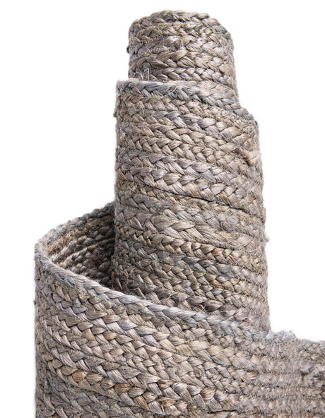 Gray 1' 2 x 4' 1 Braided Jute Table Runner Area Rug Decorative Dining Room Kitchen All Natural Material Table Cover 100% Jute Hand Braided Natural Eco-Friendly Boho Style Carpet for Living Rooms Dining Office Space Dorms for Sale at Rug Engine