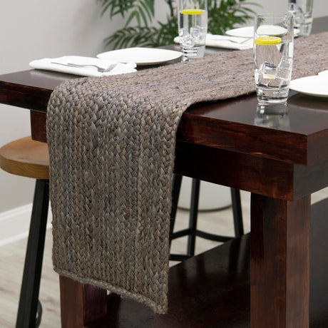Gray 1' 2 x 6' 1 Braided Jute Table Runner Area Rug Decorative Dining Room Kitchen All Natural Material Table Cover 100% Jute Hand Braided Natural Eco-Friendly Boho Style Carpet for Living Rooms Dining Office Space Dorms for Sale at Rug Engine