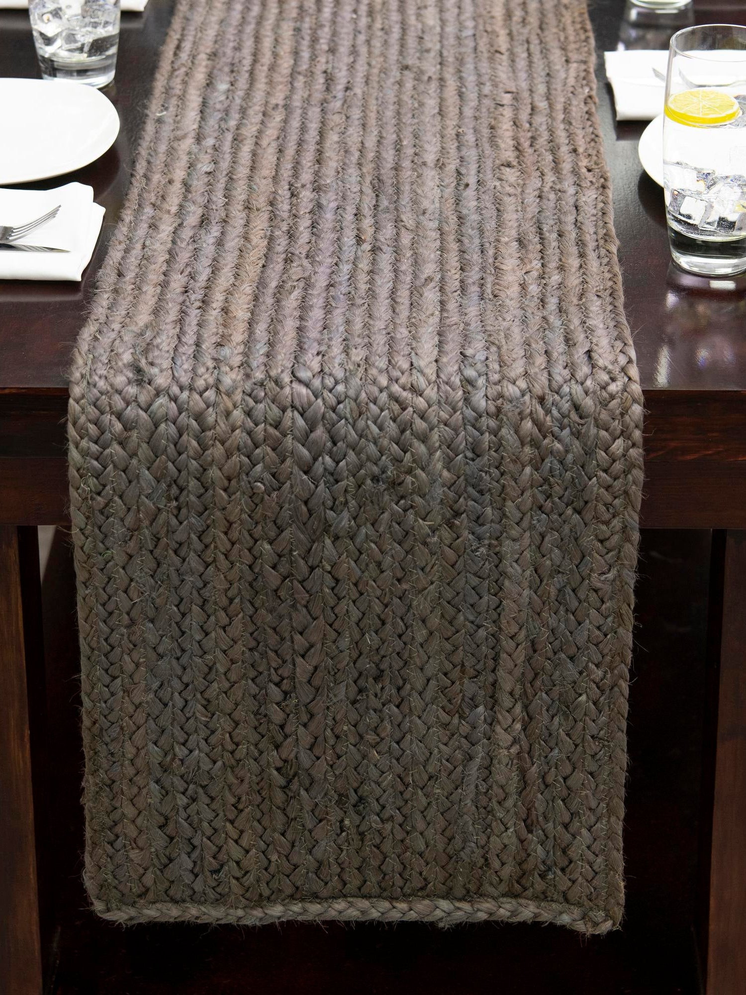 Gray 1' 2 x 8' Braided Jute Table Runner Area Rug Decorative Dining Room Kitchen All Natural Material Table Cover 100% Jute Hand Braided Natural Eco-Friendly Boho Style Carpet for Living Rooms Dining Office Space Dorms for Sale at Rug Engine