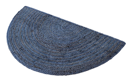 Navy Blue 2' 2 x 3' 7 Braided Jute Hearth Half-Round Semicircle Area Rug 100% Jute Hand Braided Natural Eco-Friendly Boho Style Carpet for Living Rooms Dining Office Space Dorms for Sale at Rug Engine