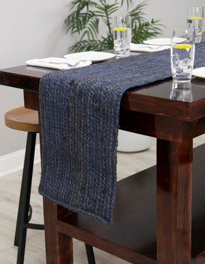 Navy Blue 1' 2 x 6' 1 Braided Jute Table Runner