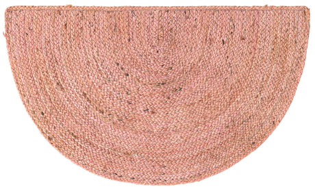 Light Pink 2' 2 x 4' Braided Jute Semicircle Hearth Rug