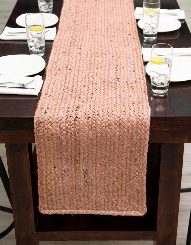 Light Pink 1' 2 x 8' Braided Jute Table Runner