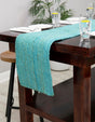 Turquoise 1' 2 x 8' Braided Jute Table Runner