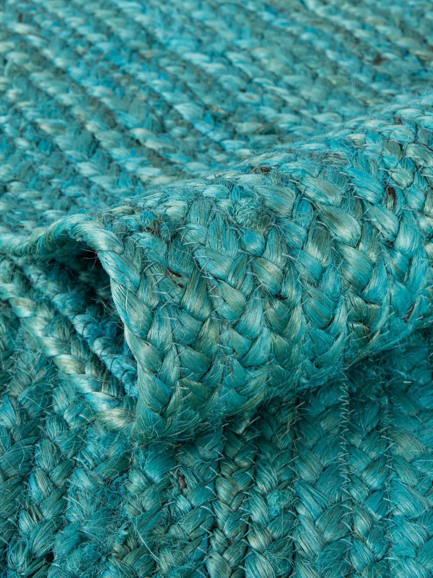 Turquoise 1' 2 x 10' Braided Jute Table Runner Area Rug Decorative Dining Room Kitchen All Natural Material Table Cover 100% Jute Hand Braided Natural Eco-Friendly Boho Style Carpet for Living Rooms Dining Office Space Dorms for Sale at Rug Engine