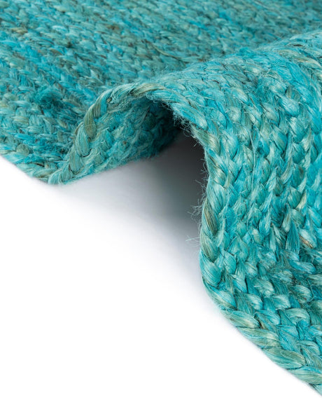 Turquoise 1' 2 x 8' Braided Jute Table Runner Area Rug Decorative Dining Room Kitchen All Natural Material Table Cover 100% Jute Hand Braided Natural Eco-Friendly Boho Style Carpet for Living Rooms Dining Office Space Dorms for Sale at Rug Engine