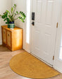 Yellow 2' 2 x 4' Braided Jute Semicircle Hearth Rug