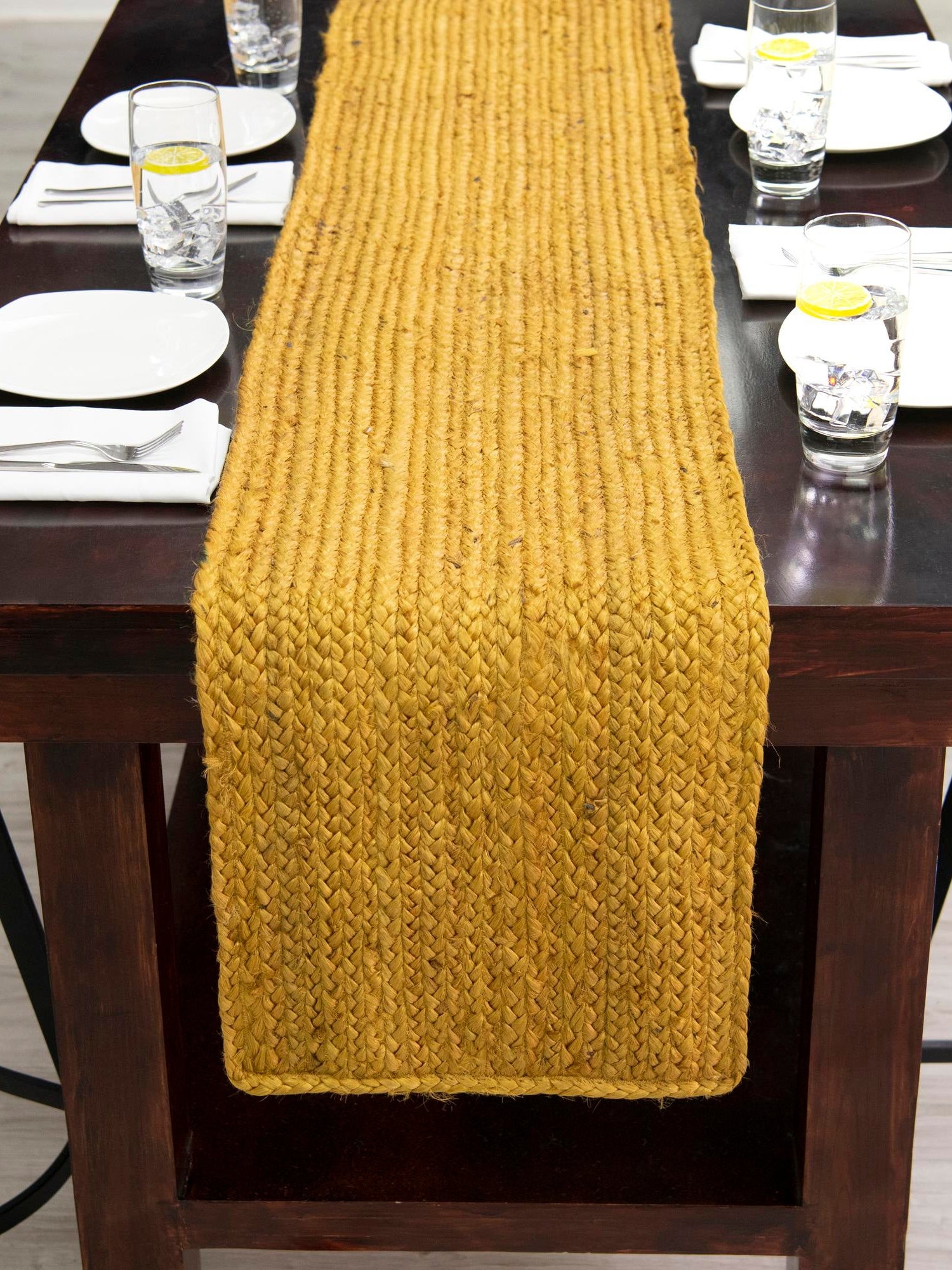 Yellow 1' 2 x 6' 1 Braided Jute Table Runner Area Rug Decorative Dining Room Kitchen All Natural Material Table Cover 100% Jute Hand Braided Natural Eco-Friendly Boho Style Carpet for Living Rooms Dining Office Space Dorms for Sale at Rug Engine