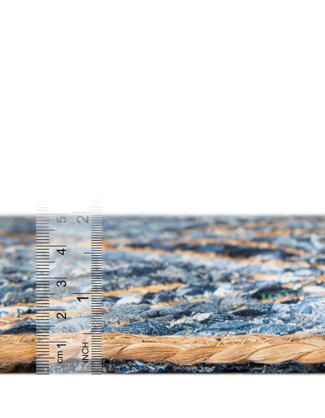 Blue 1' 2 x 6' 1 Braided Jute Table Runner