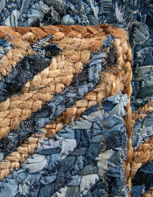 Blue 1' 2 x 6' 1 Braided Jute Table Runner