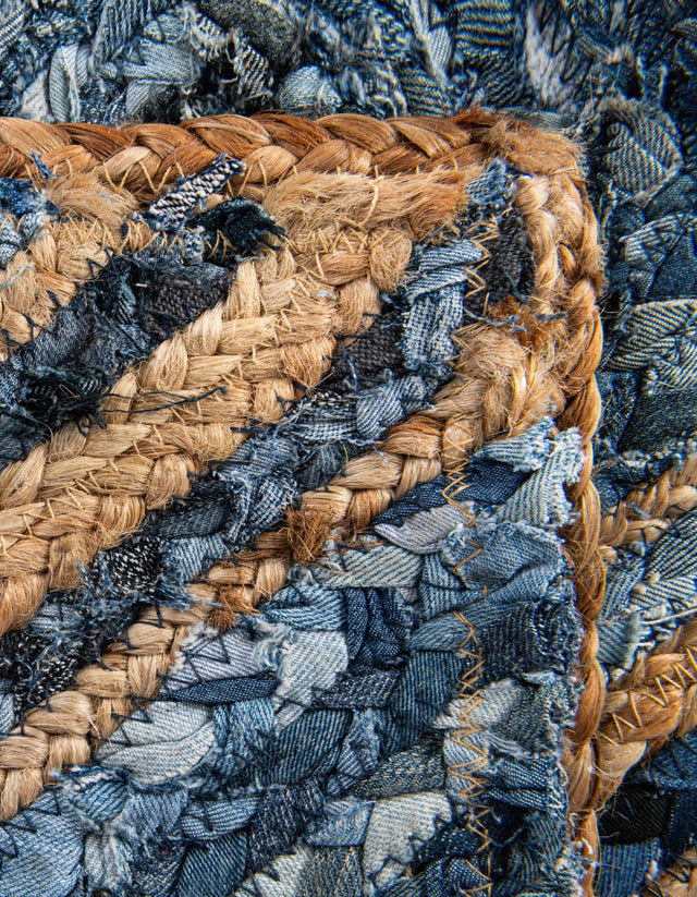 Blue 1' 2 x 6' 1 Braided Jute Table Runner