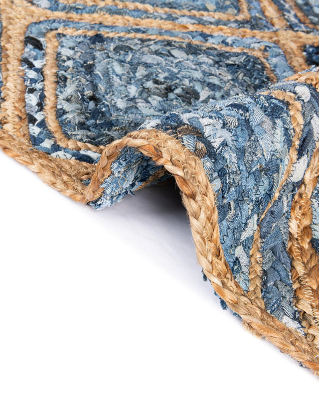 Blue 1' 2 x 6' 1 Braided Jute Table Runner