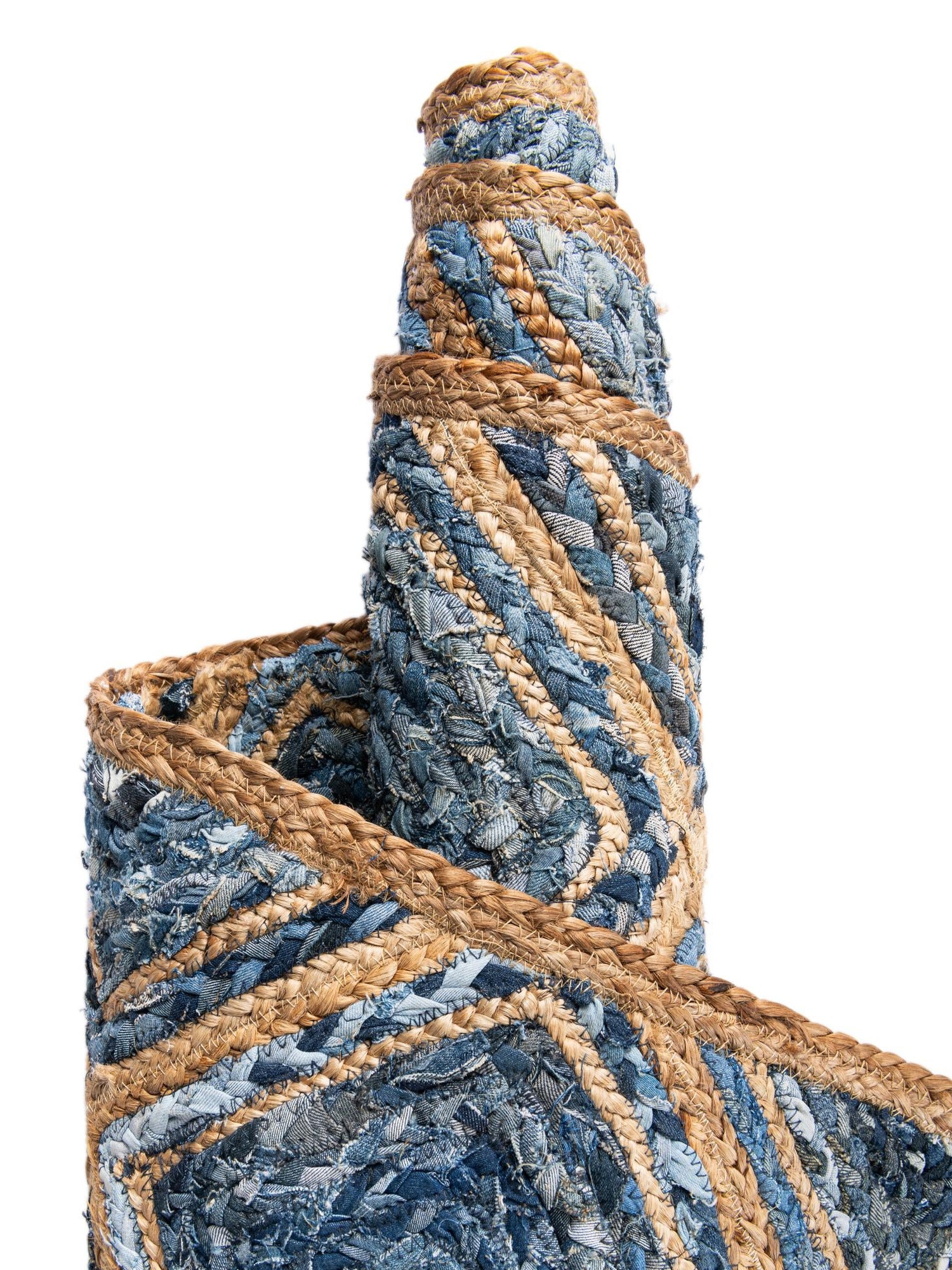 Blue 1' 2 x 6' 1 Braided Jute Table Runner Area Rug Decorative Dining Room Kitchen All Natural Material Table Cover 100% Jute Hand Braided Natural Eco-Friendly Boho Style Carpet for Living Rooms Dining Office Space Dorms for Sale at Rug Engine