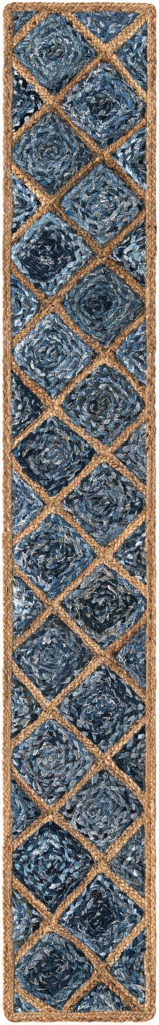 Blue 1' 2 x 8' Braided Jute Table Runner