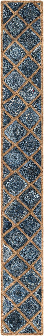 Blue 1' 2 x 10' Braided Jute Table Runner