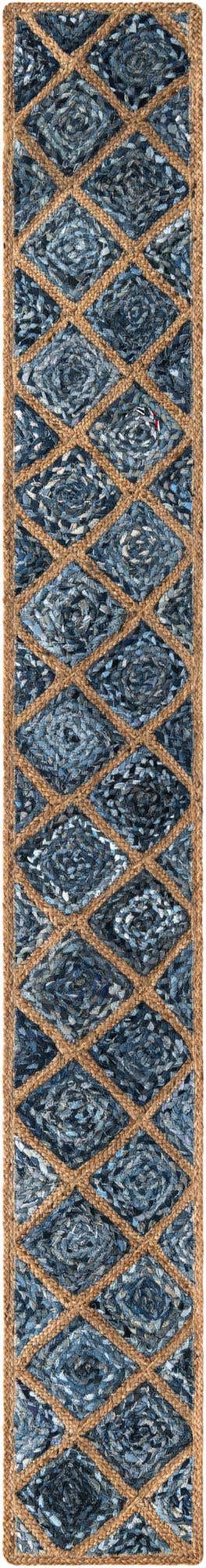 Blue 1' 2 x 10' Braided Jute Table Runner