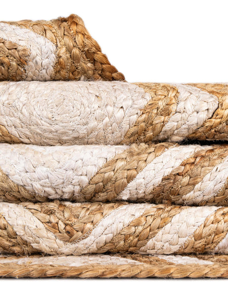 Natural 1' 2 x 6' 1 Braided Jute Table Runner Area Rug Decorative Dining Room Kitchen All Natural Material Table Cover 100% Jute Hand Braided Natural Eco-Friendly Boho Style Carpet for Living Rooms Dining Office Space Dorms for Sale at Rug Engine