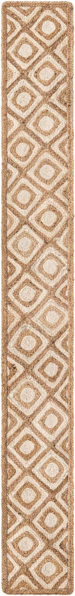 Natural 1' 2 x 10' Braided Jute Table Runner