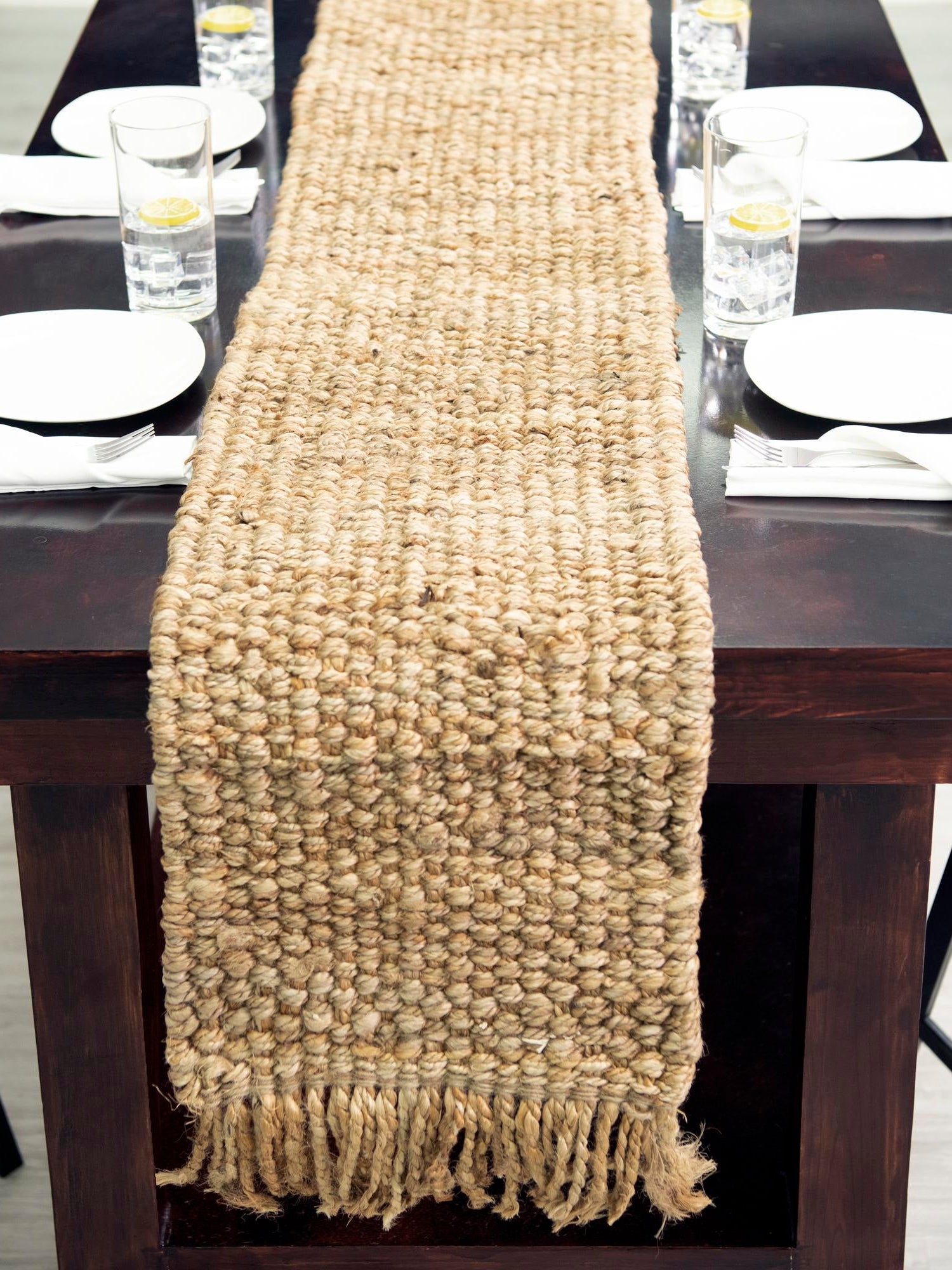 Natural 1' 2 x 6' 1 Chunky Jute Table Runner Area Rug Decorative Dining Room Kitchen All Natural Material Table Cover 100% All Natural Jute Sustainable Eco-Friendly Carpet Mat for Natural Interior Design Homes for Sale at Rug Engine