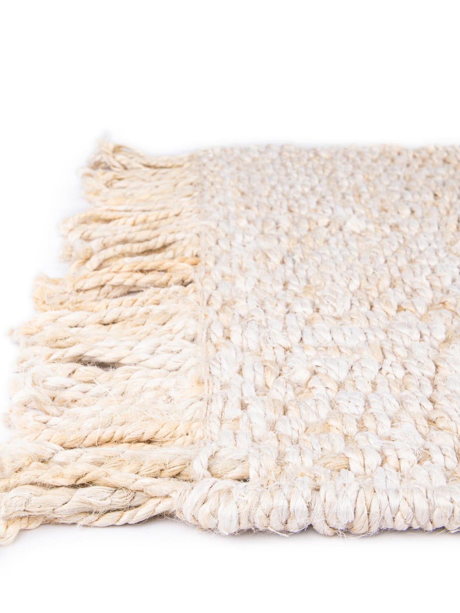 Ivory 1' 2 x 8' Chunky Jute Table Runner Area Rug Decorative Dining Room Kitchen All Natural Material Table Cover 100% All Natural Jute Sustainable Eco-Friendly Carpet Mat for Natural Interior Design Homes for Sale at Rug Engine