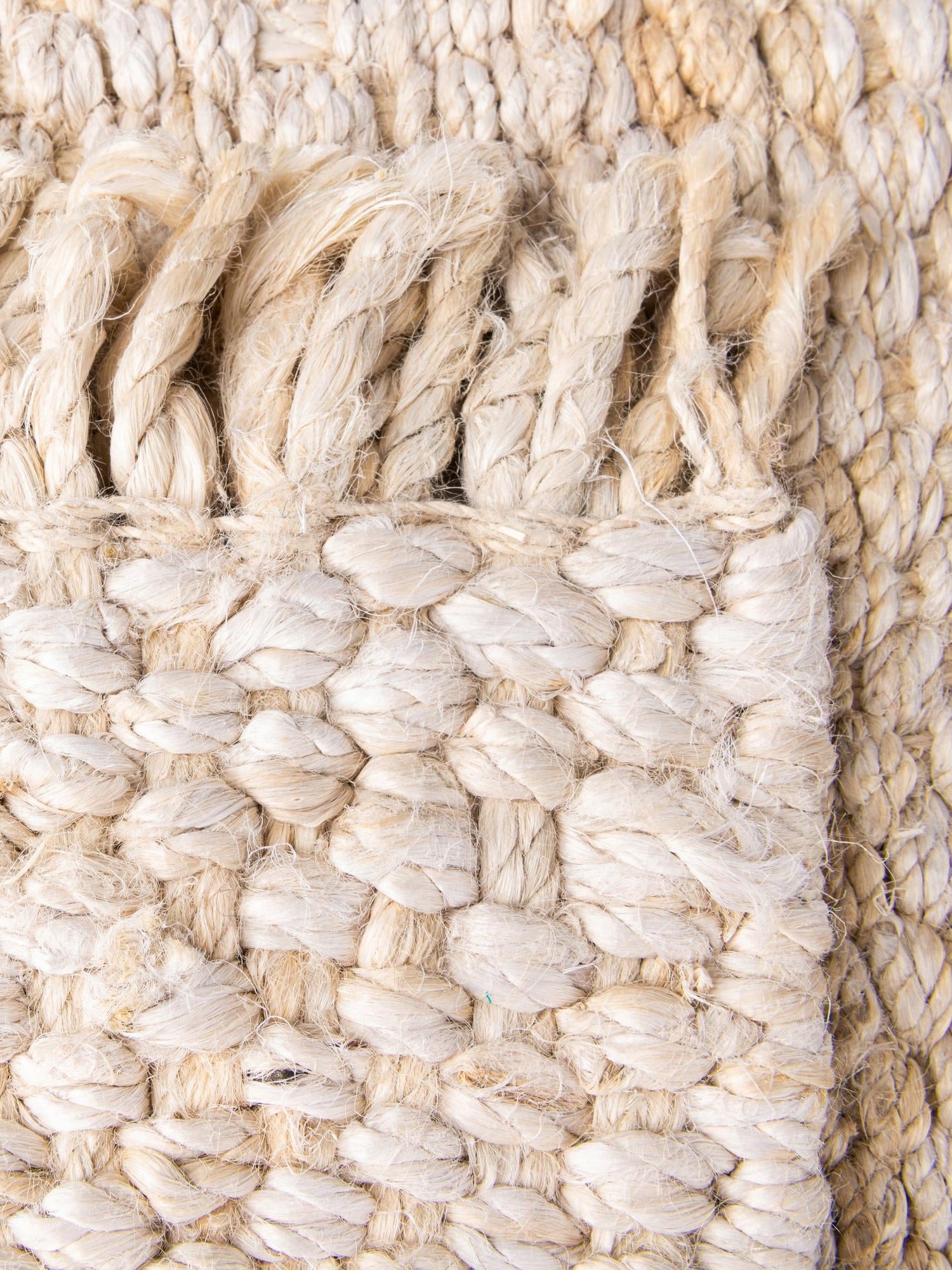 Ivory 1' 2 x 5' 1 Chunky Jute Table Runner Area Rug Decorative Dining Room Kitchen All Natural Material Table Cover 100% All Natural Jute Sustainable Eco-Friendly Carpet Mat for Natural Interior Design Homes for Sale at Rug Engine
