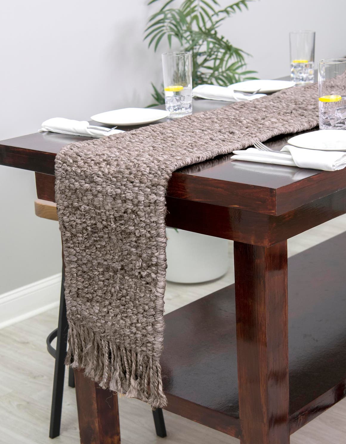 Gray 1' 2 x 8' Chunky Jute Table Runner Area Rug Decorative Dining Room Kitchen All Natural Material Table Cover 100% All Natural Jute Sustainable Eco-Friendly Carpet Mat for Natural Interior Design Homes for Sale at Rug Engine