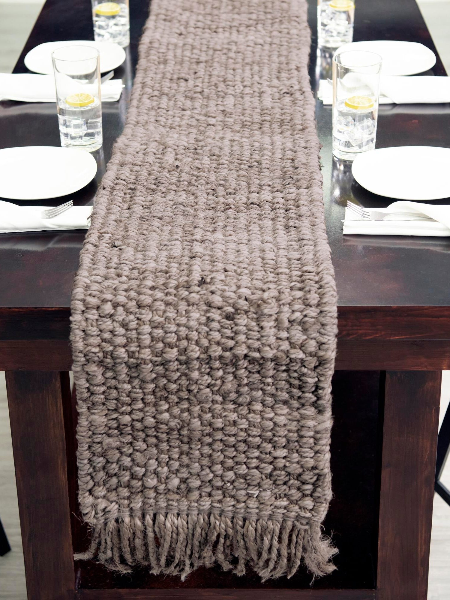 Gray 1' 2 x 10' Chunky Jute Table Runner Area Rug Decorative Dining Room Kitchen All Natural Material Table Cover 100% All Natural Jute Sustainable Eco-Friendly Carpet Mat for Natural Interior Design Homes for Sale at Rug Engine