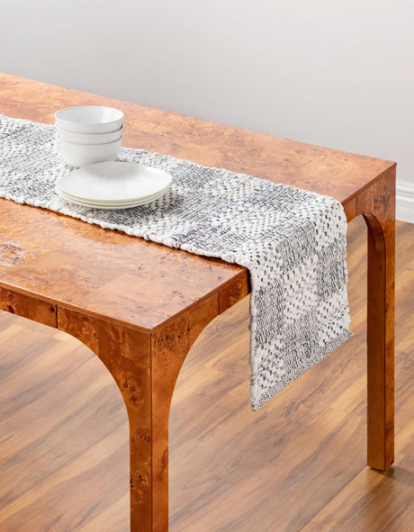 Ivory 1' 2 x 6' 1 Chindi Cotton Table Runner