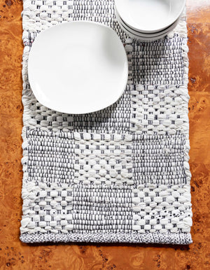 Ivory 1' 2 x 6' 1 Chindi Cotton Table Runner